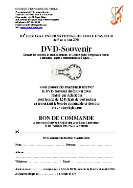 Commande DVD